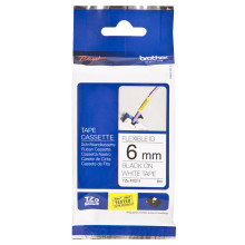 Brother TZe-FX211 Black on White (6mm) Flexible Identification Tapes