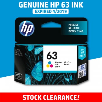 Original HP 63 Color Ink Cartridge - Genuine HP Ink F6U61AA F6U61A F6U61 Colour Ink 