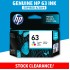 Original HP 63 Color Ink Cartridge - Genuine HP Ink F6U61AA F6U61A F6U61 Colour Ink