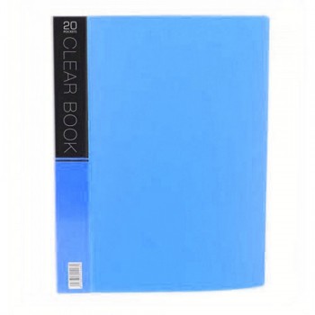 CBE Merry Colour Clear Book VK20 A4 BLUE (20 Pockets)