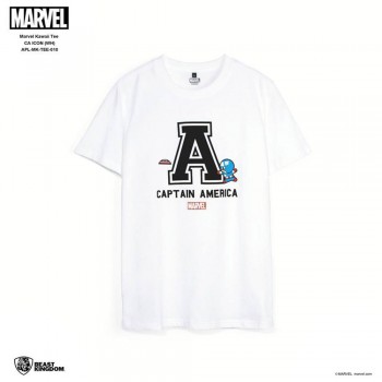 Marvel: Marvel Kawaii Tee Captain America Icon - White, Size XL (APL-MK-TEE-010)