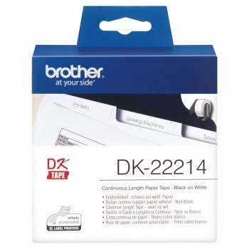 Brother DK22214 Continuous Length Paper Tape - 12mm x 30.48m