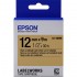 Epson Label Cartridge 12mm Black on Gold Tape (Metallic) LK 4KBM