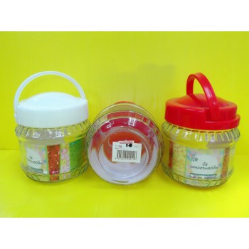PP GLASS CANISTER WITH HANDLE (ROUND) 
